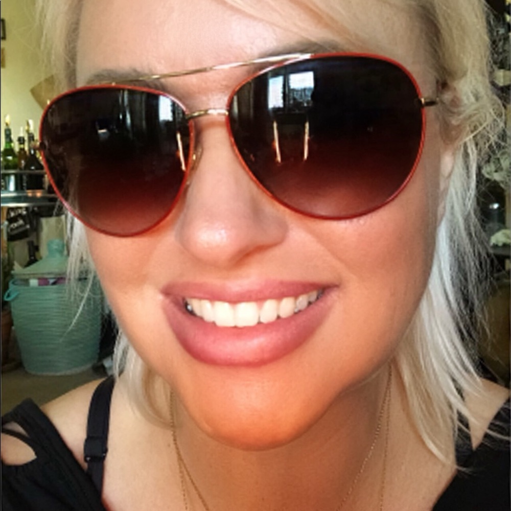 NWOT Authentic Michael Kors Red Aviator Sunglasses